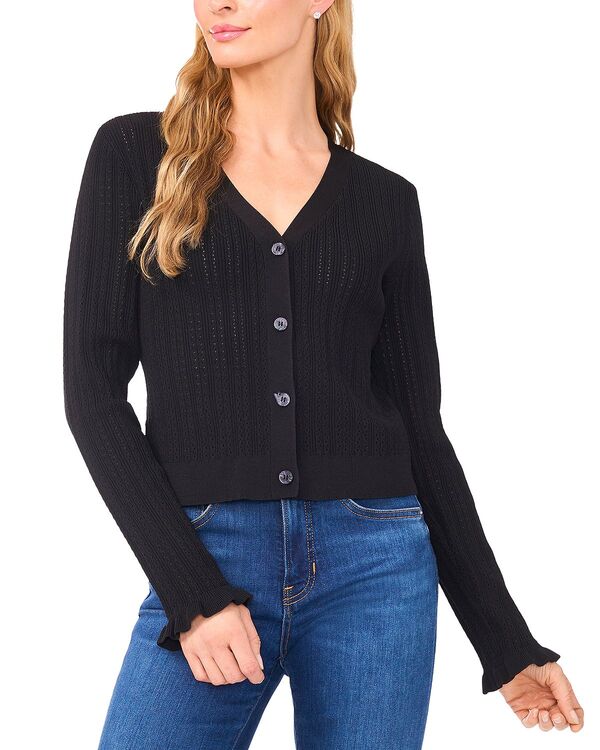テッドベーカー レディース アウター ニット・セーター Vネック カーディガン クロップド Ted Baker V Neck Cropped Cardigan Rich Black ブラック