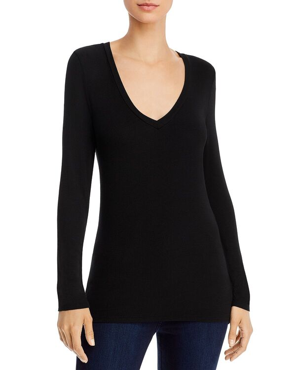 スプレンディット レディース トップス Tシャツ Vネック 長袖 Splendid Valley Long-Sleeve V-Neck Tee Black ブラック