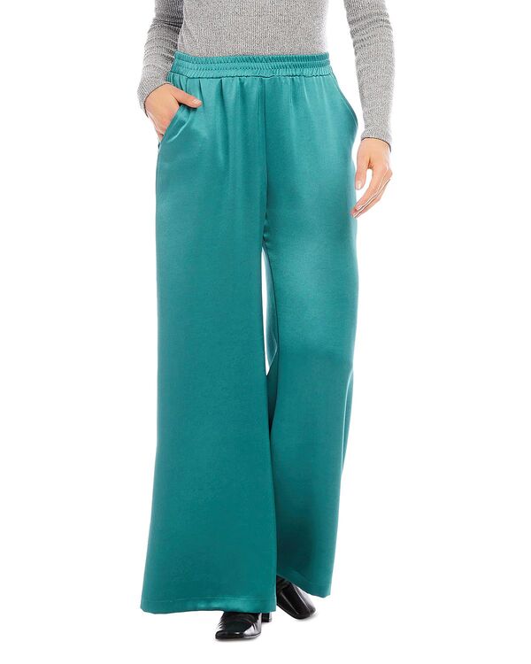 カレンケーン レディース ボトムス カジュアルパンツ ワイドレッグ サテン Karen Kane Satin Wide Leg Pants Glass
