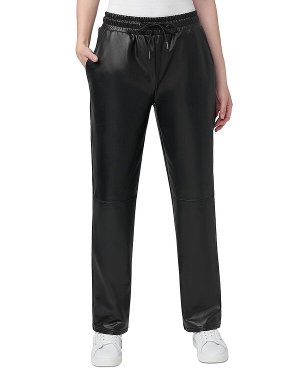 ヒュー レディース ボトムス カジュアルパンツ レザー フェイクレザー HUE Faux Leather Pants Black ブラック｜ReVida 店