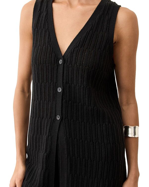 米国海兵隊員 座標軸 レディース アウター 編み物・プルオーバー 限りない Marine Layeray Sweater Vest Black 黒いこと セーター-レディースファッション-ニット・セーター