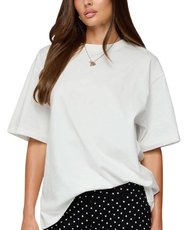 アディクテッド レディース トップス シャツ Ediktedevan Oversized T Shirt White ホワイト