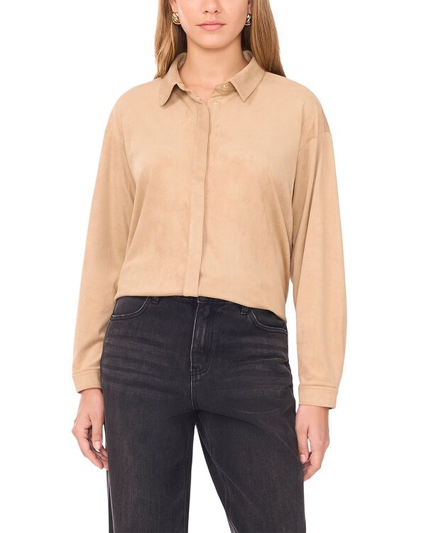 ワンステイト レディース トップス シャツ スエード 1.STATE Faux Suede Shirt Antique Bronze