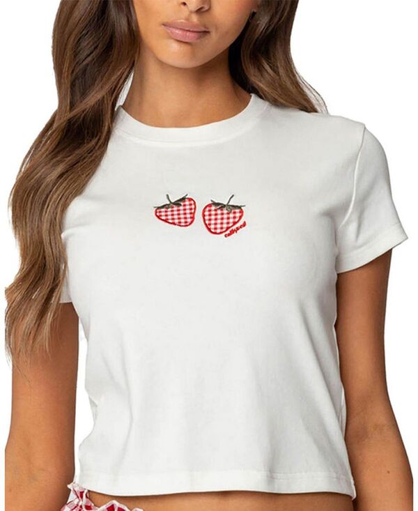 アディクテッド レディース トップス シャツ Edikted So Sweet Baby T-Shirt White ホワイト 7,906円