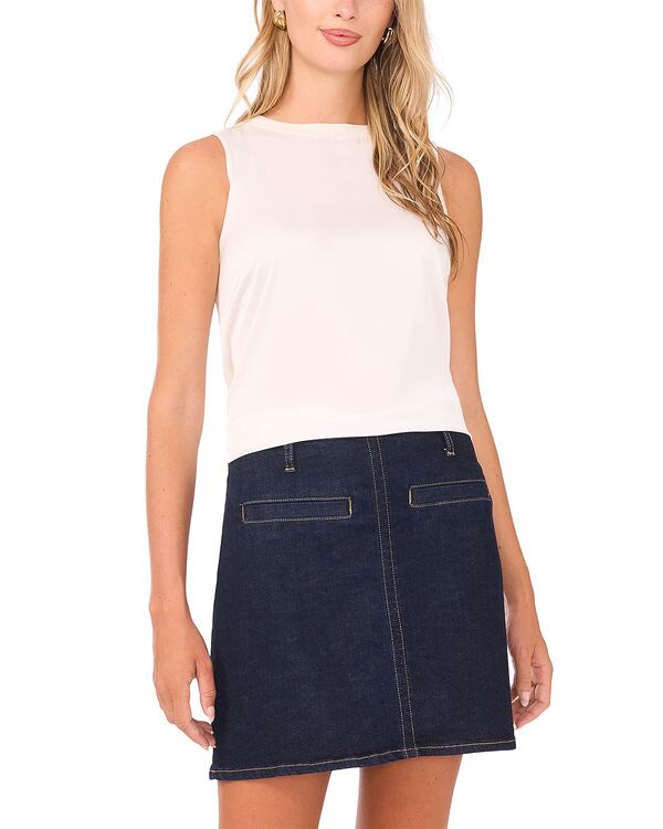 ヴィンスカムート レディース トップス タンクトップ クルーネック ノースリーブ VINCE CAMUTO Sleeveless Crewneck Tank Top New Ivory アイボリー