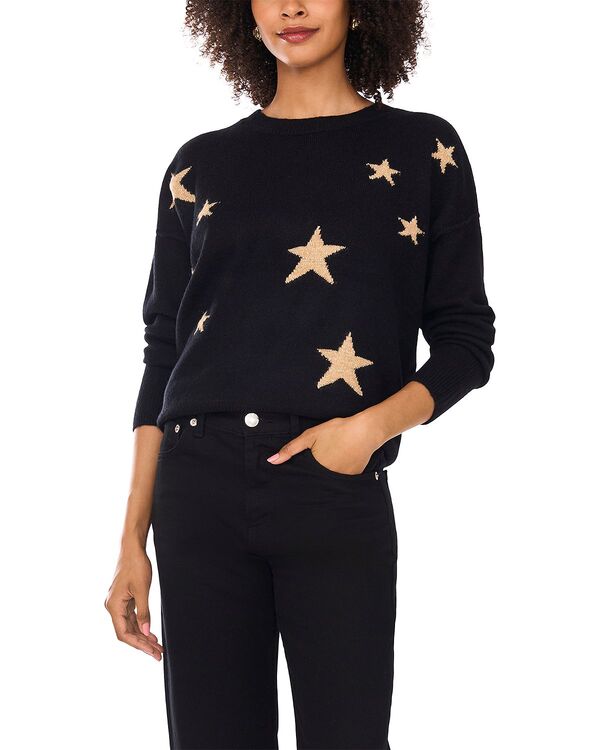 ヴィンスカムート レディース アウター ニット・セーター クルーネック トール VINCE CAMUTO Metallic Star Crewneck Sweaterich Black ブラック
