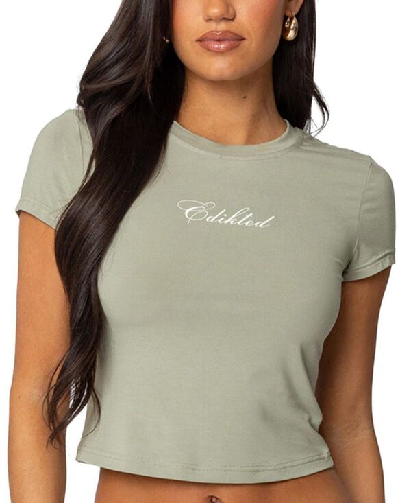 アディクテッド レディース トップス プルオーバー So Edikted T Shirt Olive オリーブ