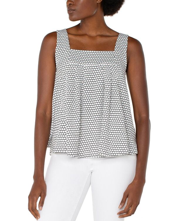 リヴァプール ロサンゼルス レディース トップス シャツ ノースリーブ Liverpoolos Angelesleevelessquare Neck Top Black/ White Geo ホワイト
