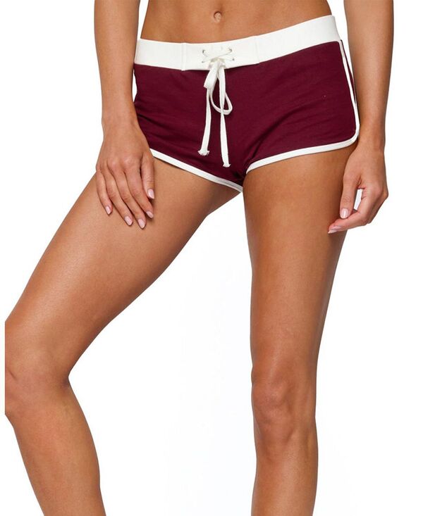 アディクテッド レディース ボトムス ハーフパンツ・ショーツ ショートパンツ コントラスト Edikted Vinnie Contrast Shorts Burgundy バーガンディ