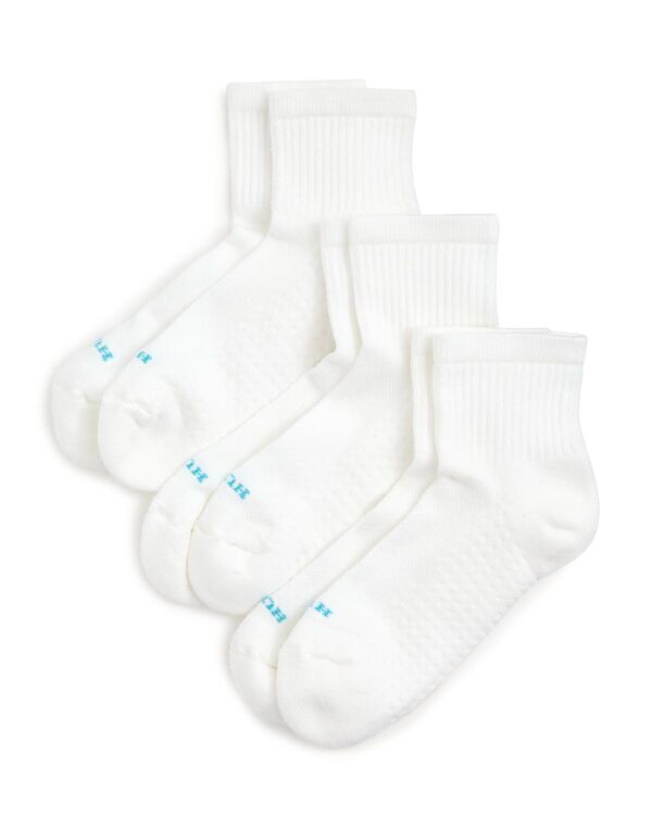 ヒュー レディース アンダーウェア 靴下 ミニ HUE Air Cush Mini Crew Sockset of 3 White ホワイト
