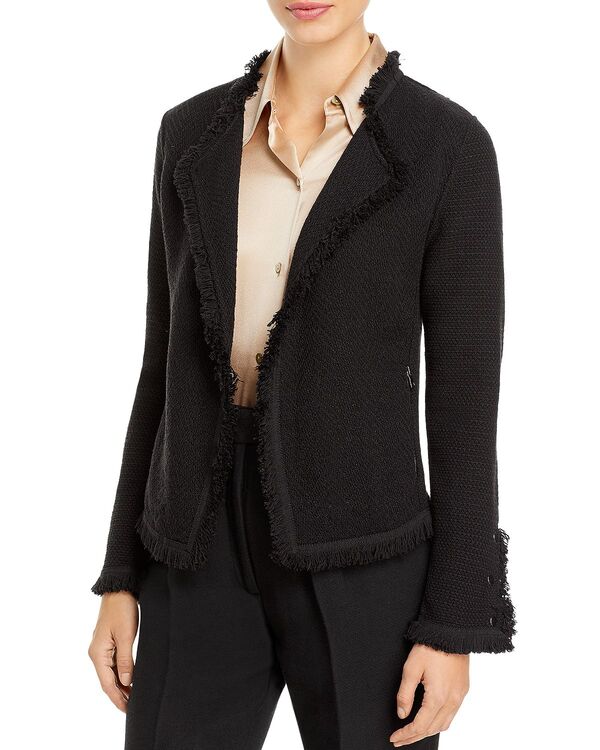 ニックプラスゾーイ レディース アウター ジャケット・ブルゾン ニット フリンジ NIC+ZOE Fringe Mix Knit Jacket Black Onyx ブラック｜ReVida 店