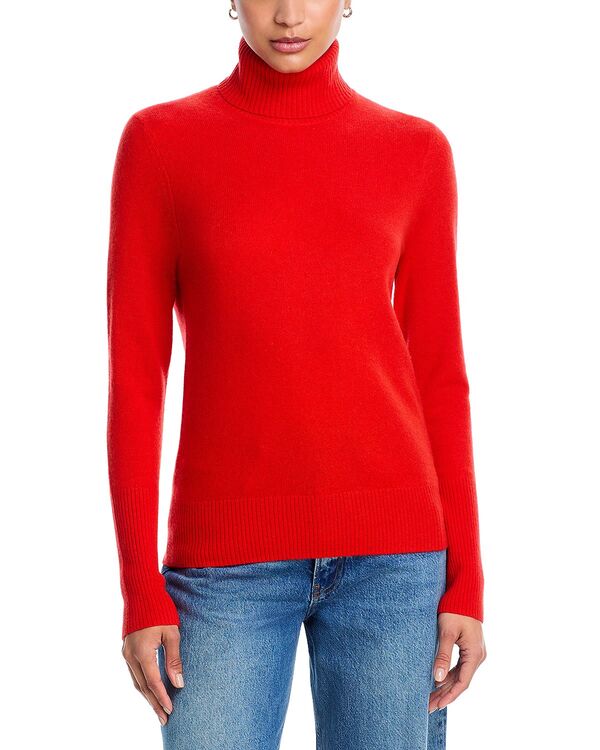 アクア レディース アウター ニット・セータートルネック AQUA 100% Cashmere Turtleneck Sweater - Exclusive Paprika アクア