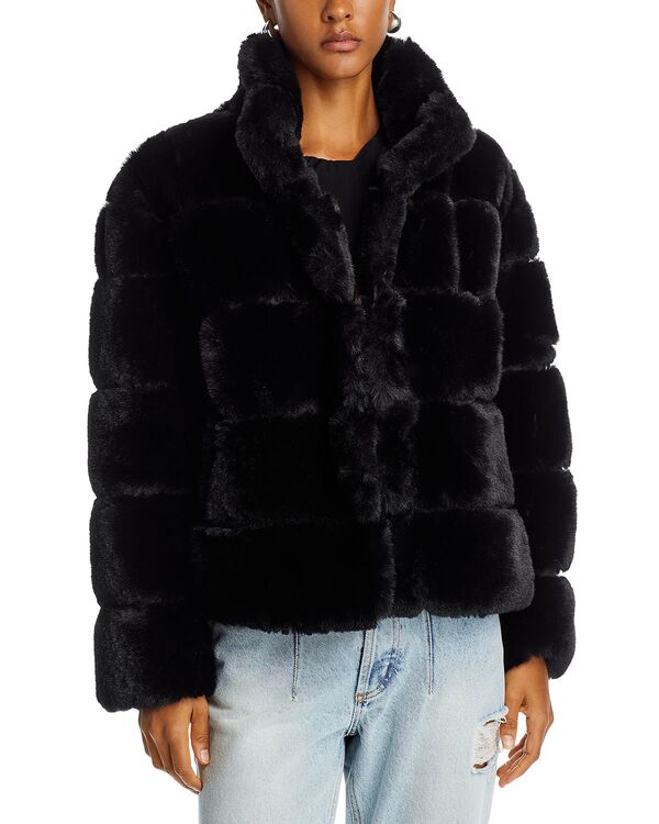 アクア レディース アウター ジャケット・ブルゾン AQUA Faux Fur Jacket - Exclusive Black ブラック