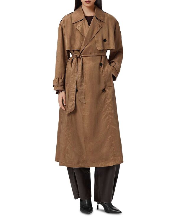 オールセインツ レディース アウター コート ALLSAINTS Linnie Trench Coat Caramel Cafe Brown ブラウン