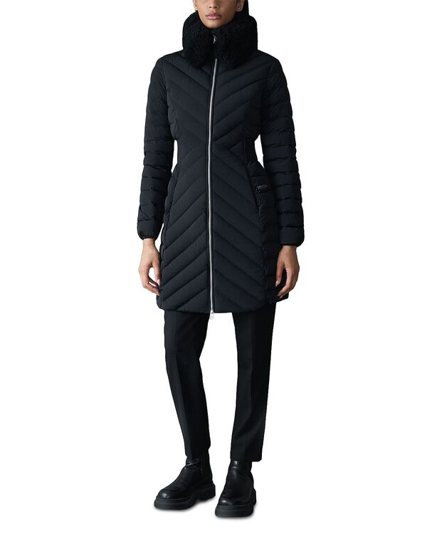 マッカージュ レディース アウター コート ダウン Mackage Lyrishearling Collar Puffer Down Coat Black ブラック