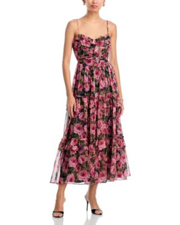アクア レディース トップス ワンピース フラワー柄 プリント ギャザー フラワー AQUA Floral Print Ruched Guest of Dress- Exclusive Pink ピンク 19,965円