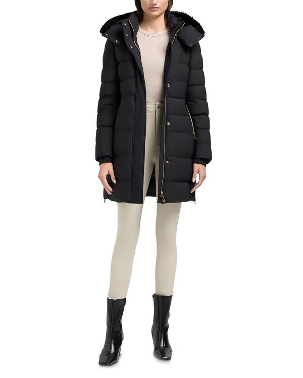 ヘアムースナックル レディース アウター 上衣・上衣 パーカー 厚地の外套 落ち込む Moose Knuckles Watershedown 3 Gold Parka Coat Black 黒いこと