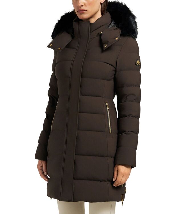 ヘアムースナックル レディース アウター 上衣・上衣 パーカー 厚地の外套 落ち込む Moose Knuckles Watershedown 3 Gold Parka Coat Espresso ゴールド