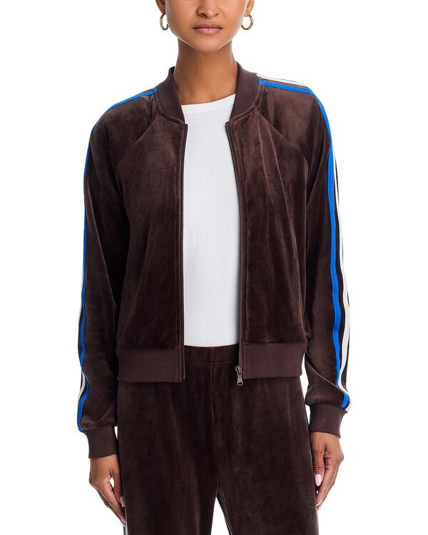 スピリッツフィフティファイブ レディース アウター ジャケット・ブルゾン Splits59 Heritage Velour Bomber Jacket Dark Chocolate/Classic Blue ブルー｜ReVida 店