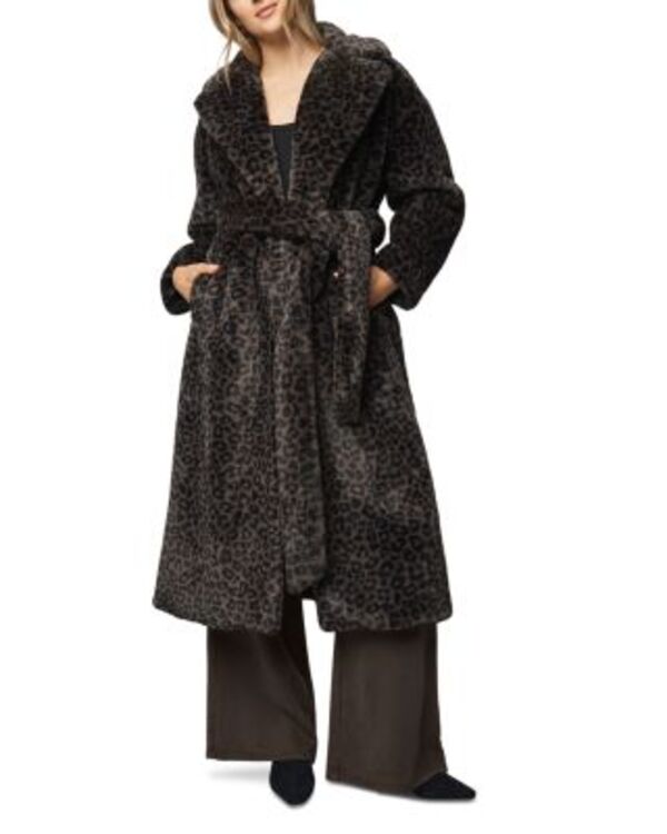 スプレンディット レディース アウター コート Splendid Lucia Faux Fur Coat Leaopard Print