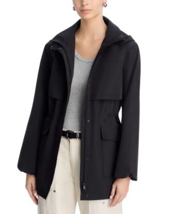 アクア レディース アウター コート モックネック AQUA Mock Neck Raincoat - Exclusive Black ブラック 20,221円