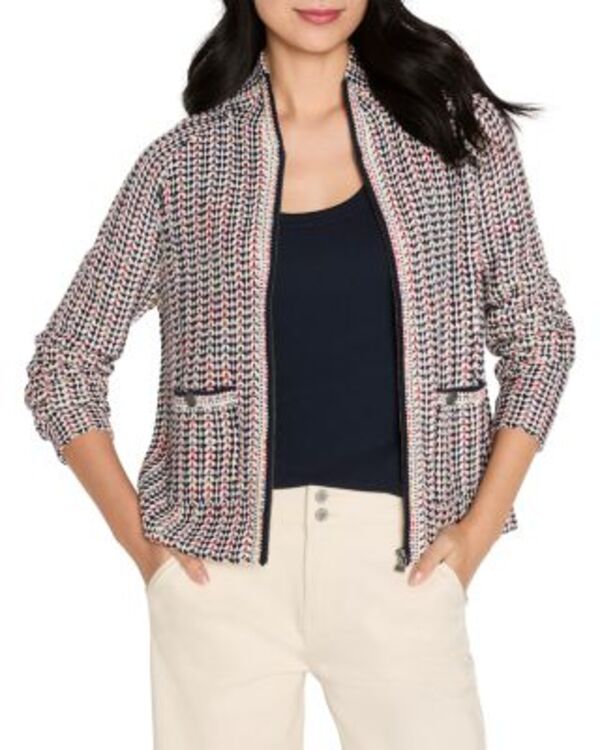 ニックプラスゾーイ レディース アウター ジャケット・ブルゾン ヒール NIC+ZOE Tuck Stitch Color Wheel Jacket Red Multi レッド｜ReVida 店 19,695円