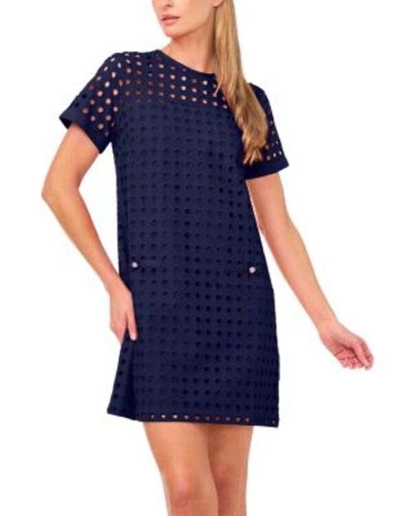 セセ レディース トップス 衣装 CeCe Circleyelet Shift Dress Classic Navy 米国海軍