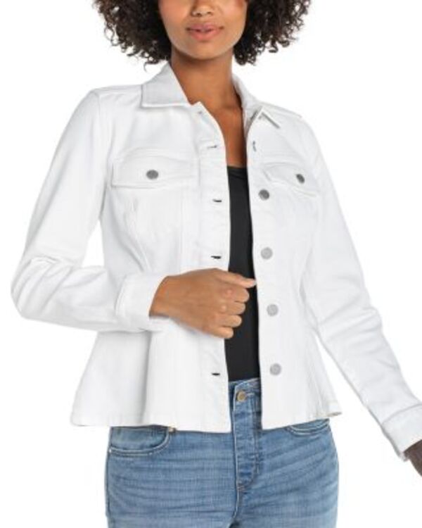 リヴァプール ロサンゼルス レディース アウター ジャケット・ブルゾン Liverpoolos Angeles Fit and Flare Trucker Jacket Bright White ホワイト