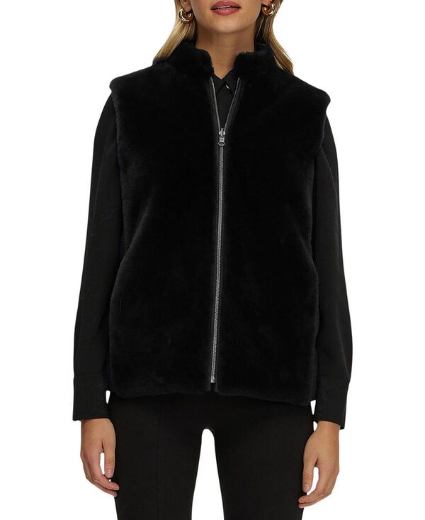 ゴルスキ レディース アウター ベスト キルティング ウール ダウン Gorski Reversible Select Shearling Lamb Vest with Loro Piana Wool and Cashmere Quiltedown Back Black ブラック