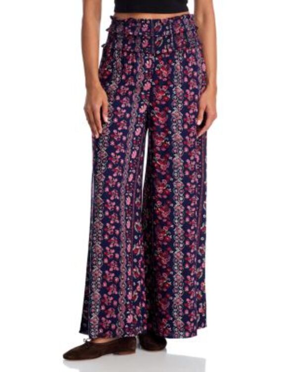 アクア レディース ボトムス カジュアルパンツ シャーリング AQUA Smocked Waist Pants - Exclusive Navy ネイビー