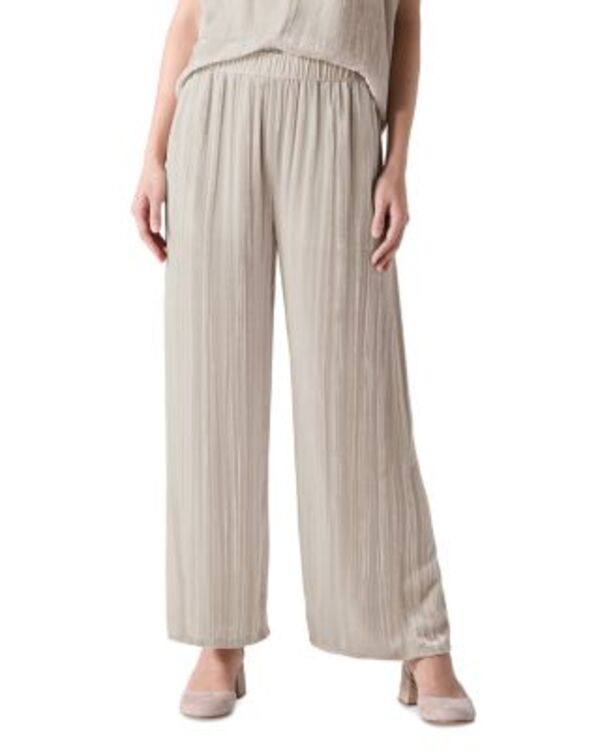 エイリーンフィッシャー レディース ボトムス カジュアルパンツ ワイドレッグ ベルベット アンクル Eileen Fisher Wide Leg Crushed Velvet Ankle Pants Almond