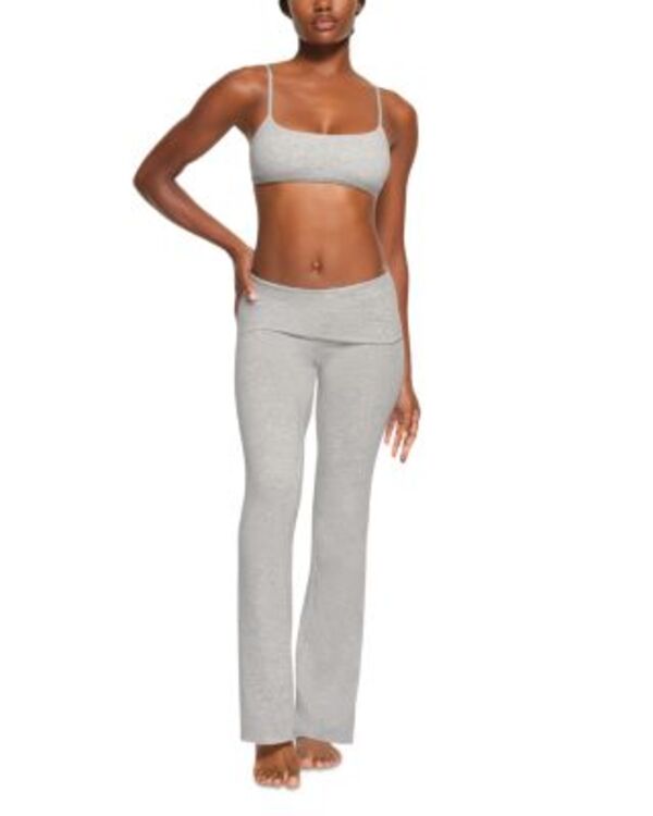 スキムズ レディース ボトムス カジュアルパンツ コットン ジャージー SKIMS Cotton Jersey Foldover Waist Pants Light Heather ヘザー