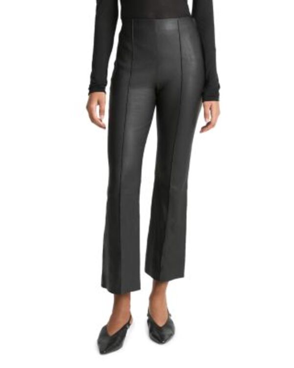 ヴィンス レディース ボトムス カジュアルパンツ クロップド レザー Vince Stretch Leather Cropped Flare Pants Black ブラック