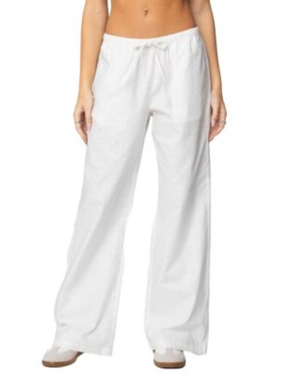 アディクテッド レディース ボトムス カジュアルパンツ リネン Edikted Alexa Linen Blend Pants White ホワイト｜ReVida 店 23,100円
