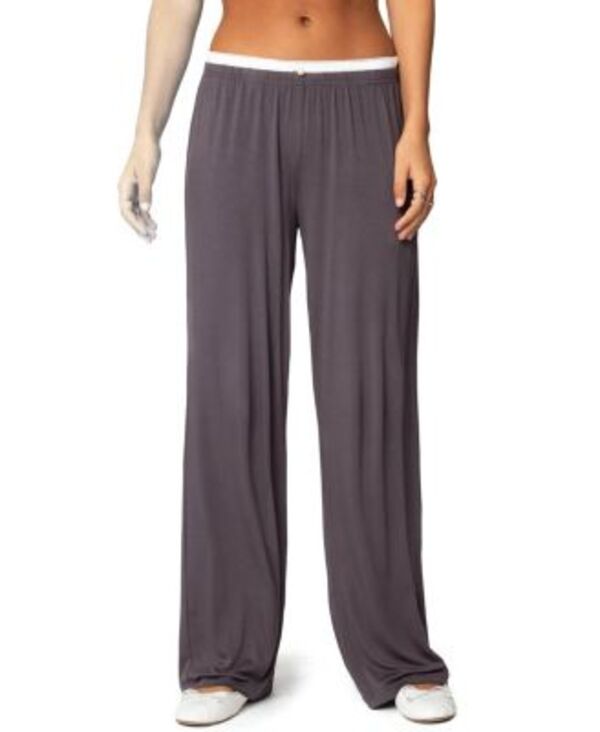 アディクテッド レディース ボトムス 心地好いズボン下 Edikted Elsa Layered Pants Gray 薄墨色