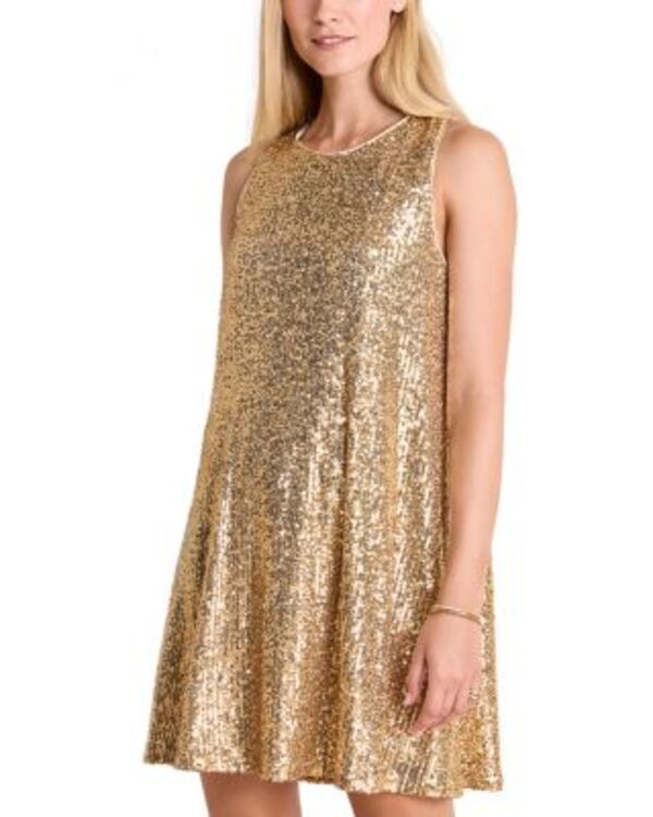 ヴァインヤードヴァインズ レディース トップス ワンピースパンコール Vineyard Vines Kiki Sequin Swing Dress Gold ゴールド