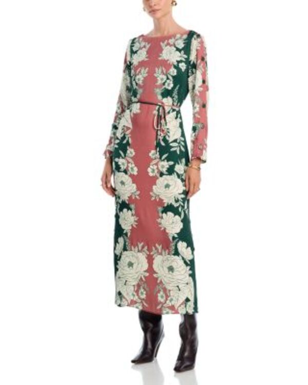 ファーム レディース トップス ワンピース ミディ FARM Rio Pink Garden Midi Dressoft Garden ピンク|ReVida 店