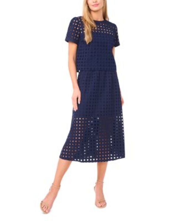 セセ レディース ボトムスカート ミディ CeCe Circleyelet Midi Skirt Classic Navy ネイビー 18,801円