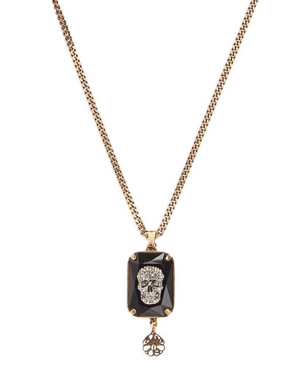 アレキサンダー マックイーン メンズ 頸飾り チョーカー 佩物 Skull Pendant Necklace 9 5 Gold Jet 送料無料 大いさコンヴァート無料 アレキサンダー マックイーン メンズ アクセサリー ネックレス チョーカー Gold Jet Giroveloce It