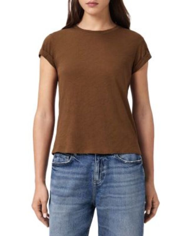 オールセインツ レディース トップス Tシャツ コットン ALLSAINTS Anna Cotton Tee Cognac Brown ブラウン 15,606円