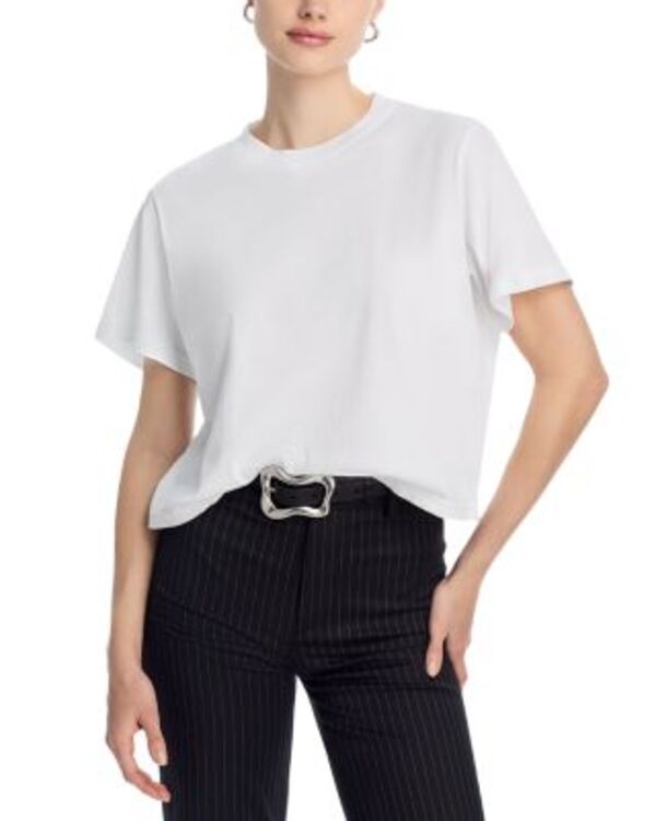 アクア レディース トップス Tシャツ AQUA Haley Crop Boxy Tee- Exclusive White ホワイト