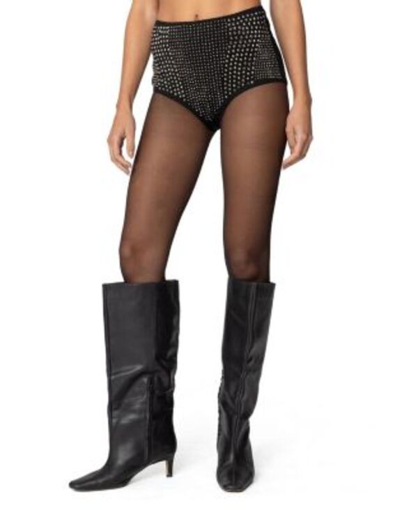アディクテッド レディース ボトムス ハーフパンツ・ショーツ ショートパンツ Edikted Rhinestone Micro Shorts Black ブラック|ReVida 店