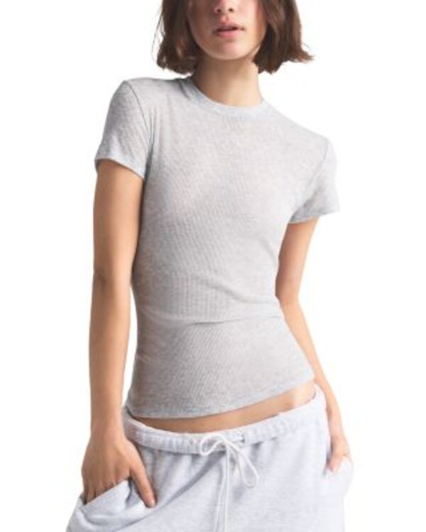スキムズ レディース トップス プルオーバー 労働者の一団のど首 シアー 綿織物 SKIMSheer Cotton Crewneck Tee Light Heather Grey 薄墨色