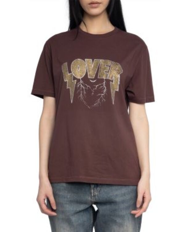 ザディグ エ ヴォルテール レディース トップス Tシャツ Zadig & Voltairedwin HConcert Lover Embellished Tee Burgundy バーガンディ