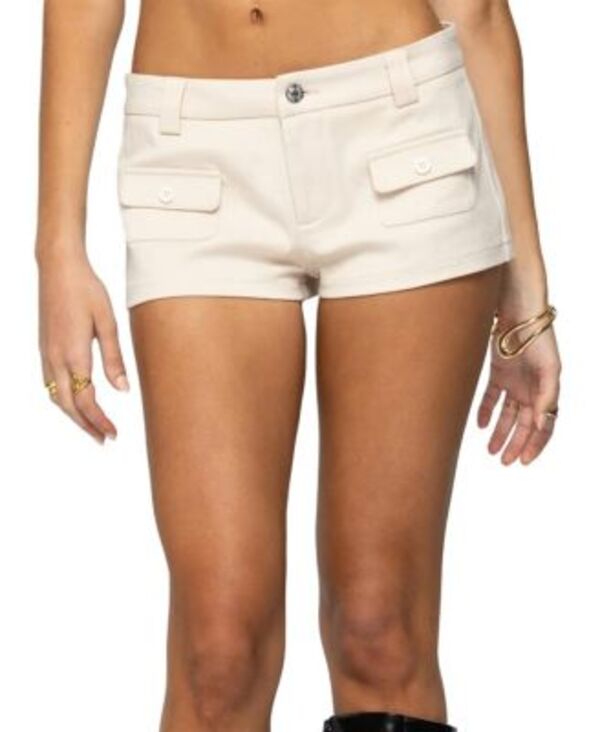 アディクテッド レディース ボトムス 二分の一ズボン下・さる股引き 遊撃手ズボン下 Edikted Terra Cargo Micro Shorts Beige ベージュ