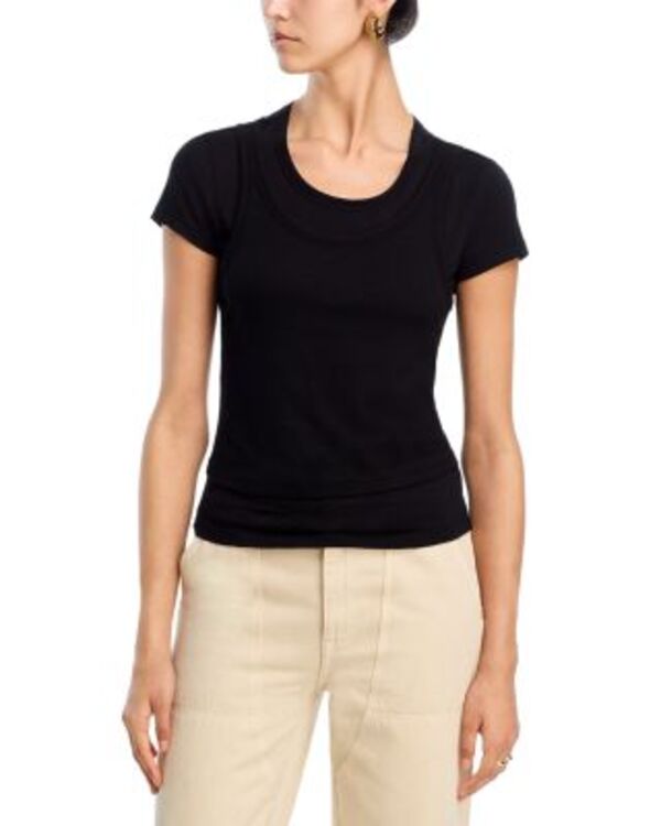 綿織物シチズン レディース トップス プルオーバー Cotton Citizen Palermo Tee Jet Black 黒いこと