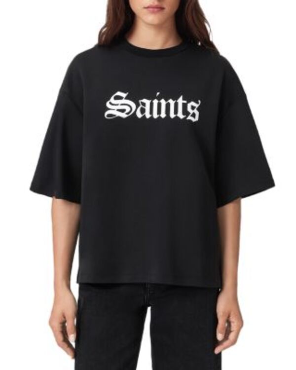 オールセインツ レディース トップス Tシャツ ALLSAINTSaint Amelie Tee Black ブラック