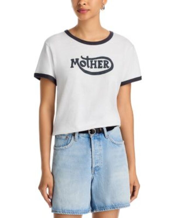 マザー レディース トップス Tシャツ MOTHER The Lil Goodie Ringerunner Tee Mother Moto