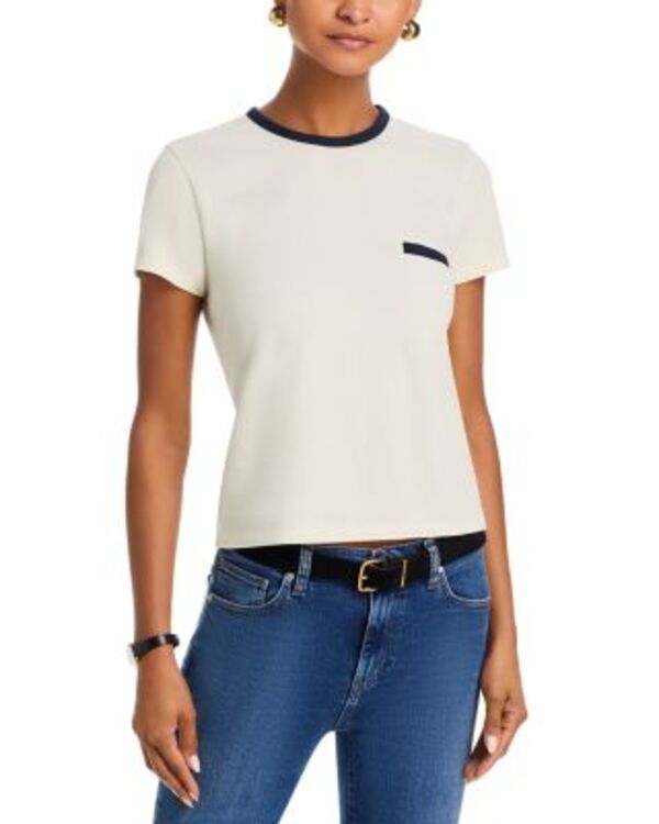 フレーム レディース トップス Tシャツ FRAME The Pique Baby Tee Creamulti クリーム｜ReVida 店