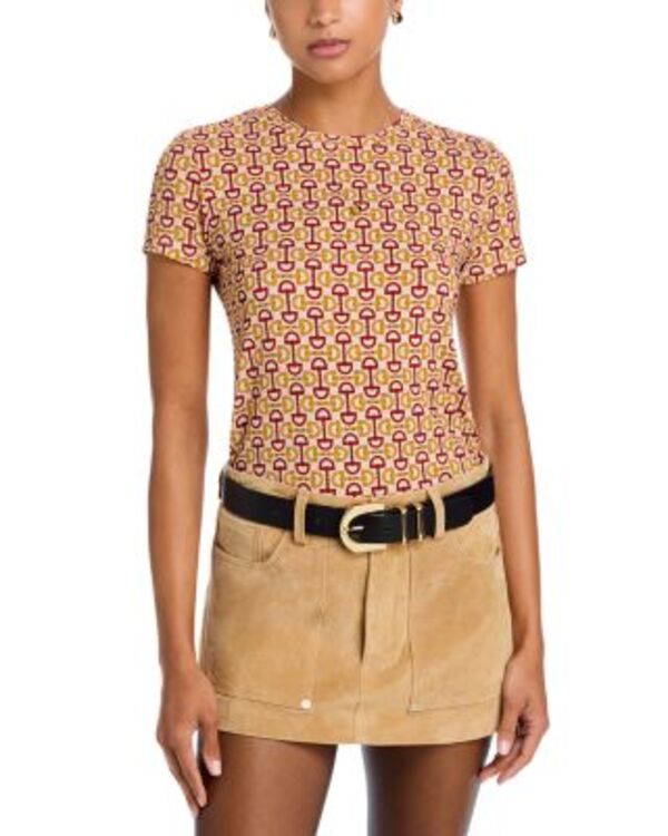 ラジャンス レディース トップス Tシャツ プリント L'AGENCE Ressi Horse Bit Printee Multi Allover Horse Bit マルチカラー